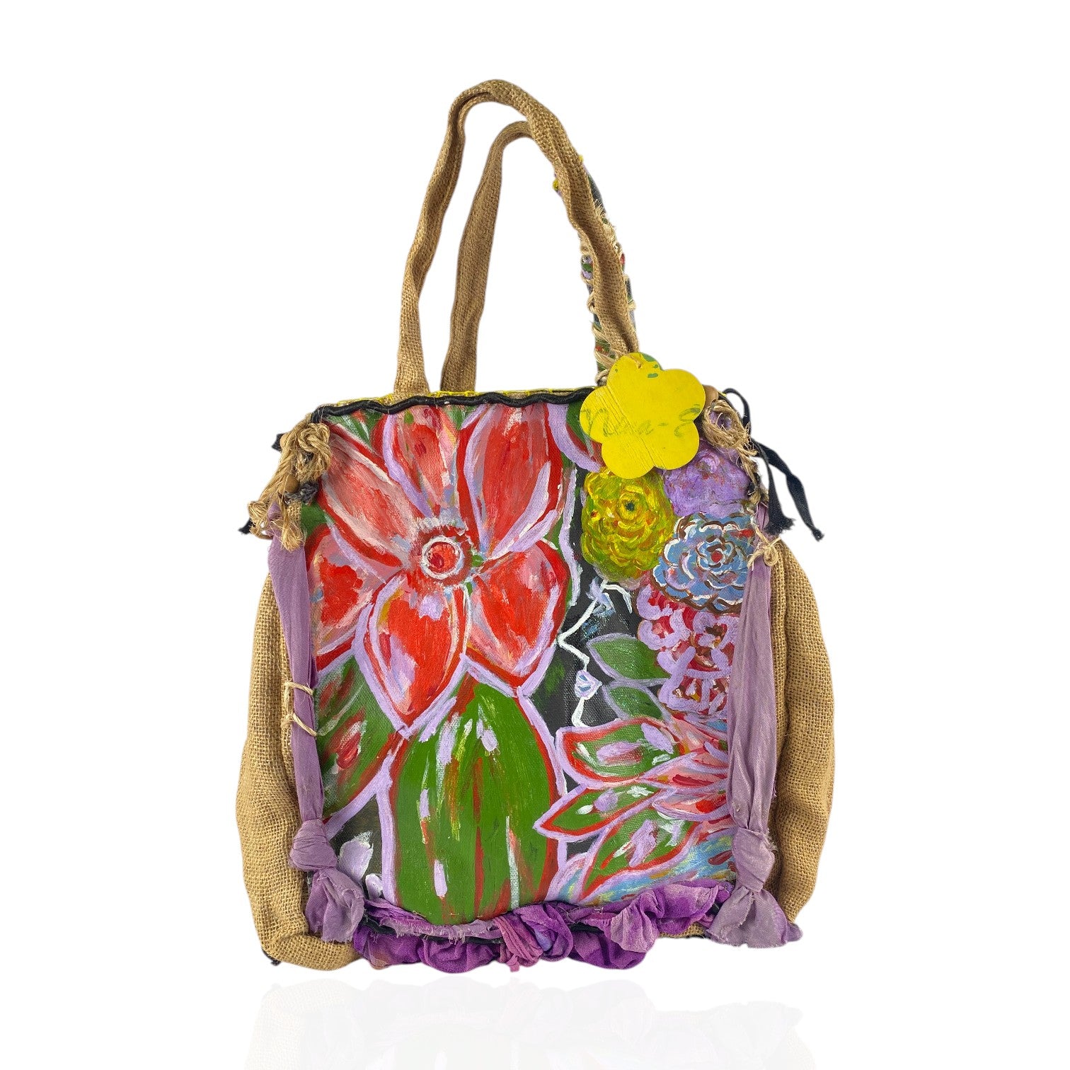 Cartera de fibra de yute/arpillera.