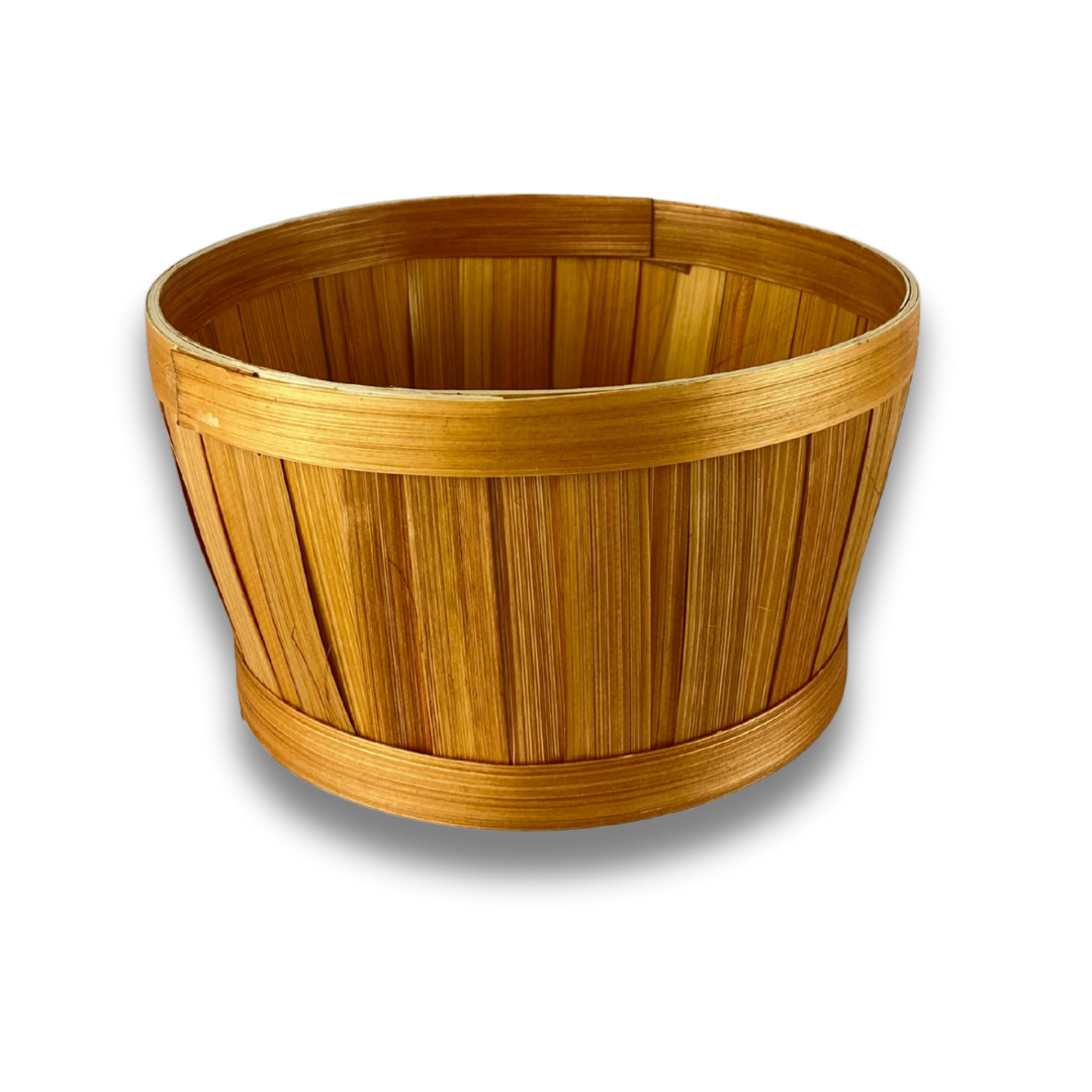 Cesta de láminas de madera natural