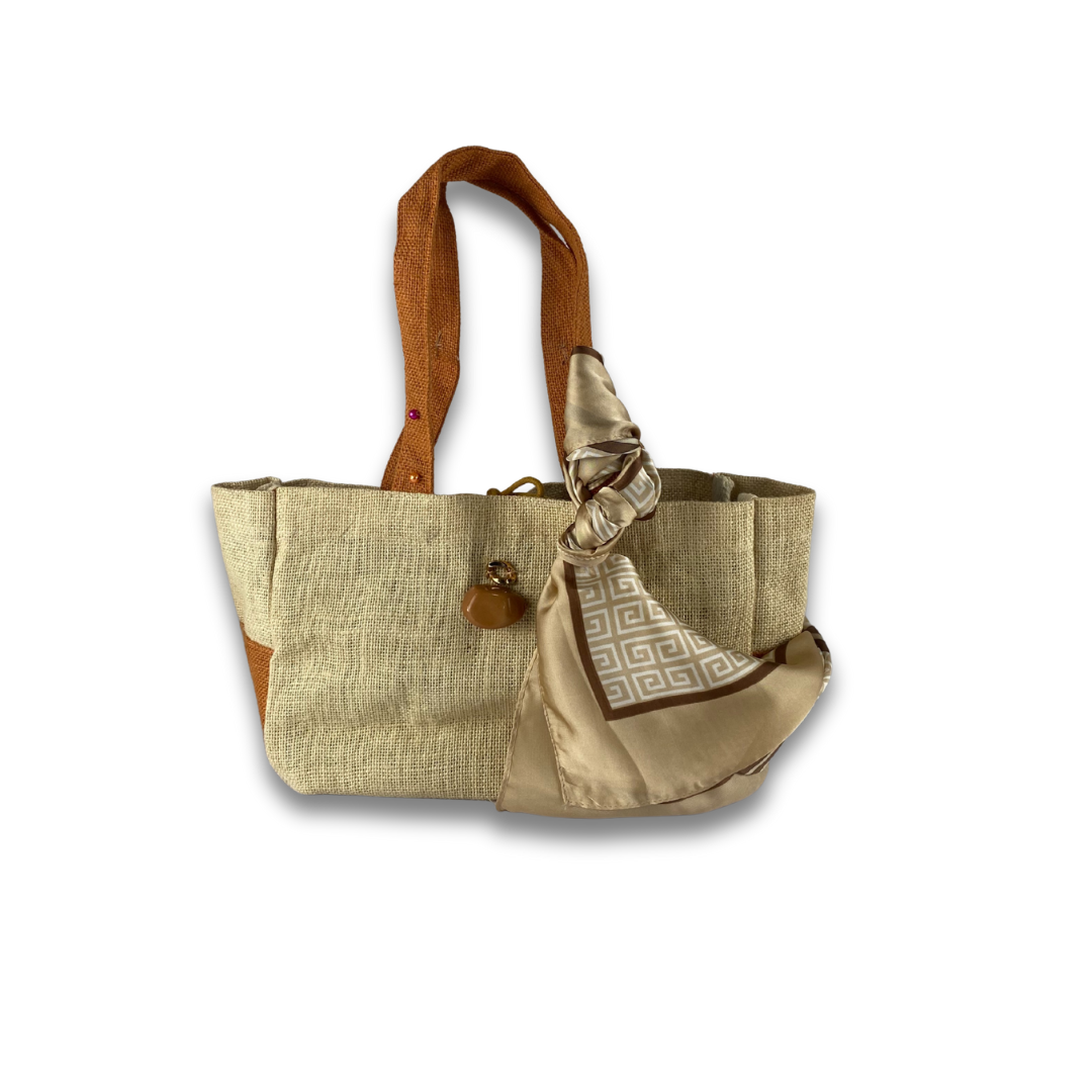 Cartera Tote en tono beige claro